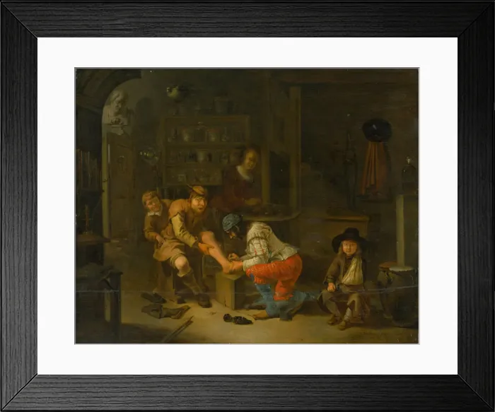 Framed Print : At the Apothecary, 1656. Creator: Lundens, Gerrit (1622-1686) Framed Print : At the Apothecary, 1656. Creator: Lundens, Gerrit (1622-1686)