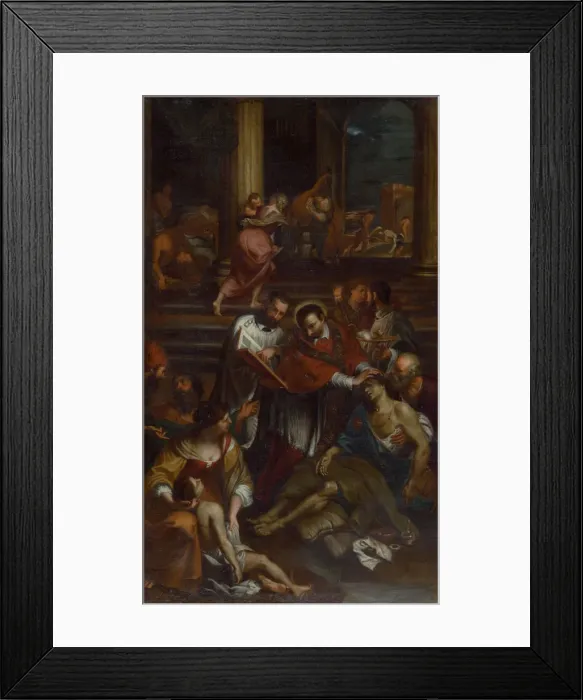 Framed Print : Saint Charles Borromeo among Plague Victims, Second Half of the 17th cen Creator: Bonatti Framed Print : Saint Charles Borromeo among Plague Victims, Second Half of the 17th cen Creator: Bonatti