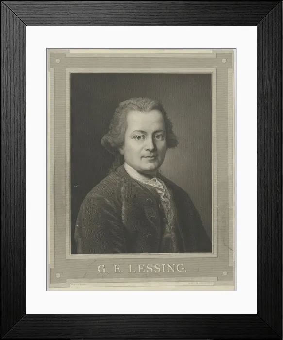 Framed Print : Portrait of Gotthold Ephraim Lessing (1729-1781), c. 1840. Creator: Kraufse, Alfred Framed Print : Portrait of Gotthold Ephraim Lessing (1729-1781), c. 1840. Creator: Kraufse, Alfred