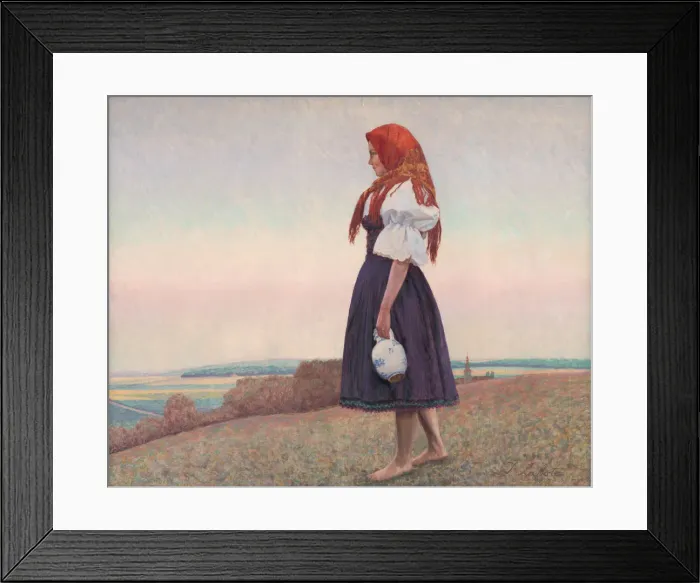 Framed Print : A girl with a jug, 1920s. Creator: Zabota, Ivan (1877-1939) Framed Print : A girl with a jug, 1920s. Creator: Zabota, Ivan (1877-1939)