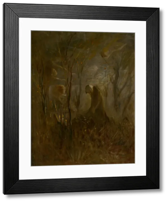 Framed Print : Prayer over the grave, 1895. Creator: Mednyanszky, Laszlo (1852-1919) Framed Print : Prayer over the grave, 1895. Creator: Mednyanszky, Laszlo (1852-1919)