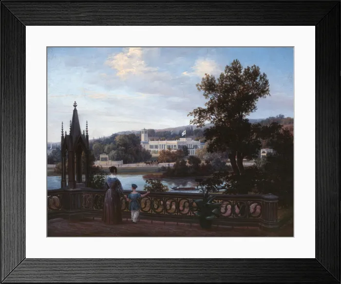 Framed Print : View of Glienicke Palace from Babelsberg, c. 1838. Creator: Freydanck, Carl Daniel (1811-1887) Framed Print : View of Glienicke Palace from Babelsberg, c. 1838. Creator: Freydanck, Carl Daniel (1811-1887)