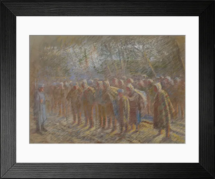 Framed Print : The Prisoners of War, 1914. Creator: Mednyanszky, Laszlo (1852-1919) Framed Print : The Prisoners of War, 1914. Creator: Mednyanszky, Laszlo (1852-1919)