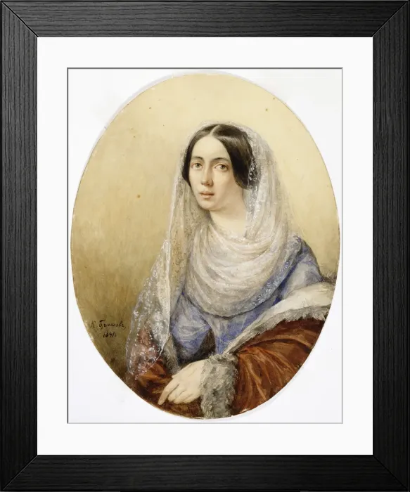Framed Print : Portrait of a young Lady, 1841. Creator: Briullov, Karl Pavlovich (1799-1852) Framed Print : Portrait of a young Lady, 1841. Creator: Briullov, Karl Pavlovich (1799-1852)