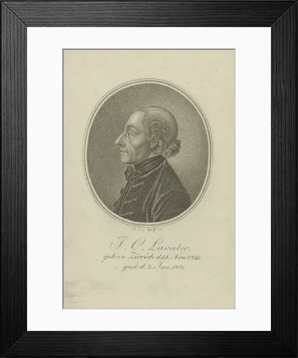 Framed Print : Portrait of the poet and physiognomist Johann Kaspar Lavater (1741-1801), c. 1810 Framed Print : Portrait of the poet and physiognomist Johann Kaspar Lavater (1741-1801), c. 1810