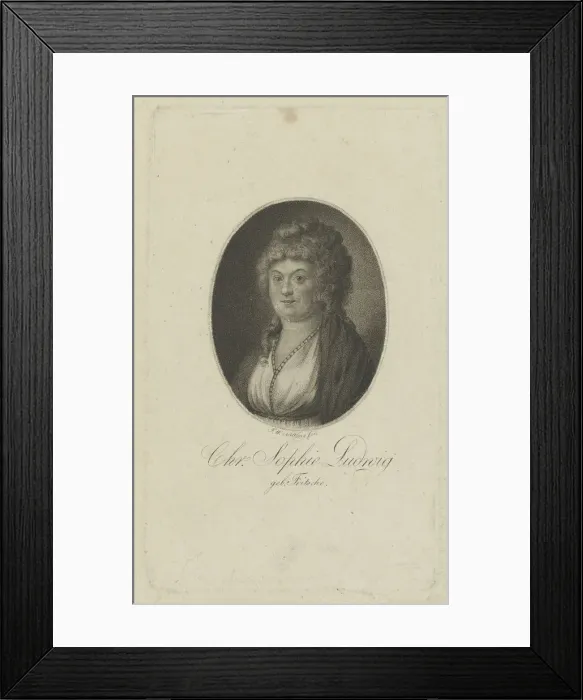 Framed Print : Portrait of the author Christiane Sophie Ludwig, nee Fritsche (1764-1815), c Framed Print : Portrait of the author Christiane Sophie Ludwig, nee Fritsche (1764-1815), c
