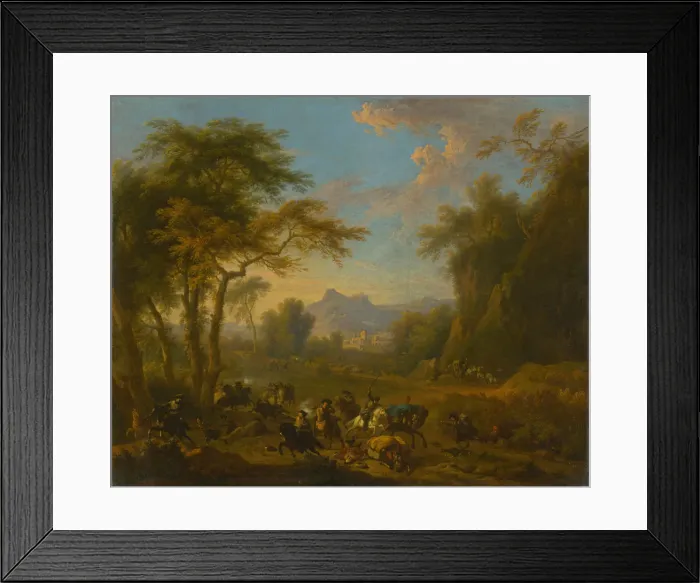 Framed Print : Raid, ca 1717. Creator: Huchtenburgh, Jan van (1647-1733) Framed Print : Raid, ca 1717. Creator: Huchtenburgh, Jan van (1647-1733)