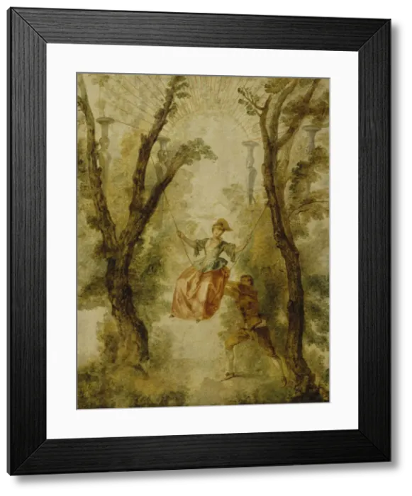 Framed Print : The Swing, ca 1712. Creator: Watteau, Jean Antoine (1684-1721) Framed Print : The Swing, ca 1712. Creator: Watteau, Jean Antoine (1684-1721)