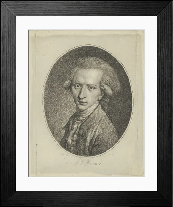 Framed Print : Portrait of August Gottlieb Meissner (1753-1807), c. 1800. Creator: Riedel, Gottlieb Friedrich