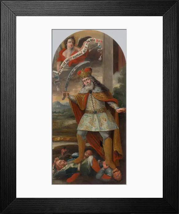 Framed Print : King Saint Stephen in the battle with the Turks, ca. 1718-1719. Creator: Anonymous