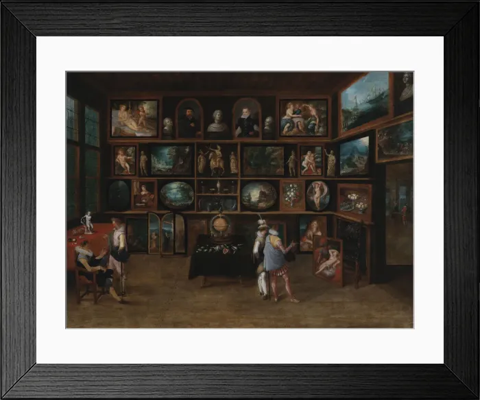 Framed Print : Connoisseurs at a Gallery, First third of 17th cen Creator: Francken, Hieronymus II Framed Print : Connoisseurs at a Gallery, First third of 17th cen Creator: Francken, Hieronymus II
