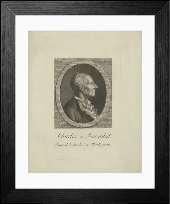 Framed Print : Charles de Secondat, Baron de Montesquieu (1689-1755), c. 1795. Creator: Anonymous Framed Print : Charles de Secondat, Baron de Montesquieu (1689-1755), c. 1795. Creator: Anonymous