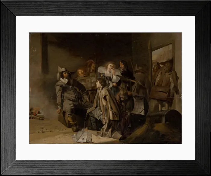 Framed Print : A Questioning of a Prisoner, c. 1630. Creator: Codde, Pieter (1599-1678) Framed Print : A Questioning of a Prisoner, c. 1630. Creator: Codde, Pieter (1599-1678)