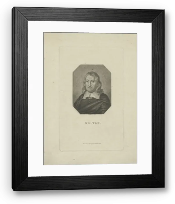Framed Print : Portrait of the poet John Milton (1608-1674), ca 1818-1821. Creator: Riedel, Carl Traugott (1769-c