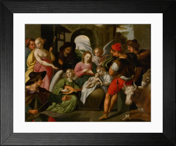 Framed Print : The Adoration of the Shepherds, ca. 1600. Creator: Rottenhammer, Johann (Hans), the Elder
