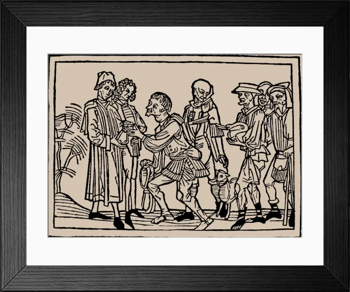 Framed Print : Farmers in the delivery of their taxes to the landlords, 1479. Creator: Anonymous Framed Print : Farmers in the delivery of their taxes to the landlords, 1479. Creator: Anonymous