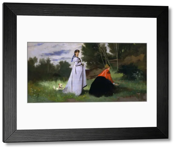 Framed Print : Two ladies in a landscape, 1867. Creator: Feuerbach, Anselm (1829-1880) Framed Print : Two ladies in a landscape, 1867. Creator: Feuerbach, Anselm (1829-1880)