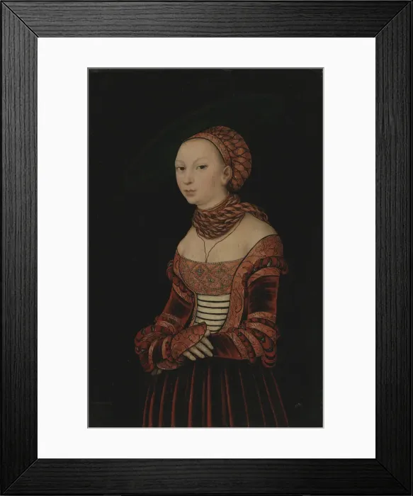 Framed Print : Portrait of a Young Woman, 1525. Creator: Cranach, Lucas, the Elder (1472-1553) Framed Print : Portrait of a Young Woman, 1525. Creator: Cranach, Lucas, the Elder (1472-1553)