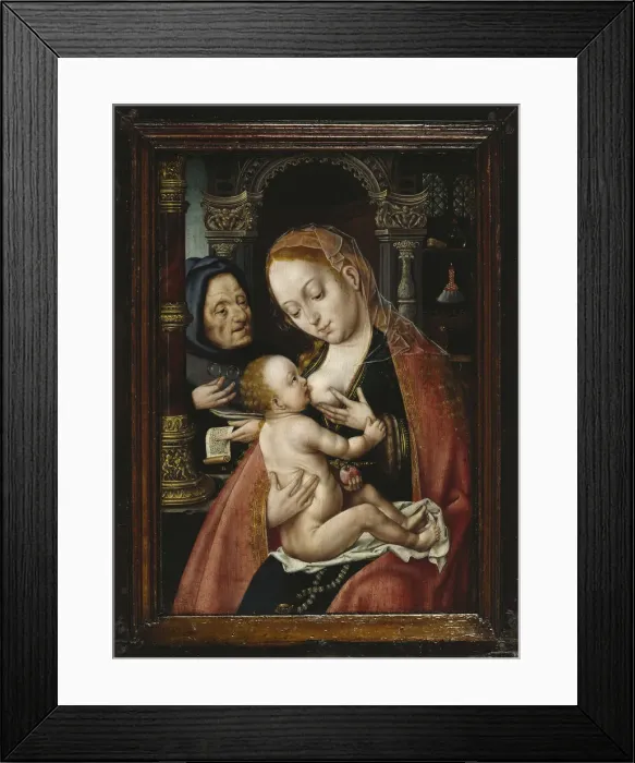 Framed Print : The Holy Family, ca 1523-1530. Creator: Cleve, Joos van, Circle of Framed Print : The Holy Family, ca 1523-1530. Creator: Cleve, Joos van, Circle of