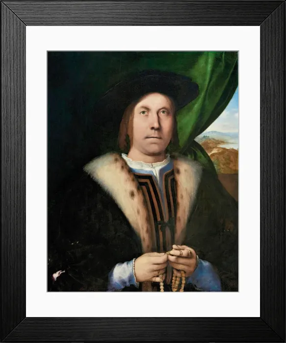 Framed Print : Portrait of a Man with a Rosary, ca 1515-1520. Creator: Lotto, Lorenzo (1480-1556) Framed Print : Portrait of a Man with a Rosary, ca 1515-1520. Creator: Lotto, Lorenzo (1480-1556)