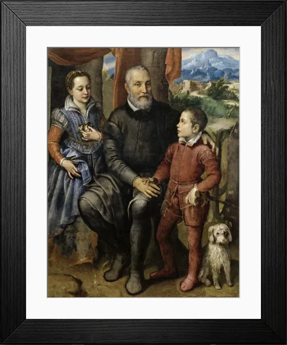 Framed Print : The Artists Father Amilcare Anguissola and her siblings Minerva and Asdrubale, ca 1559 Framed Print : The Artists Father Amilcare Anguissola and her siblings Minerva and Asdrubale, ca 1559