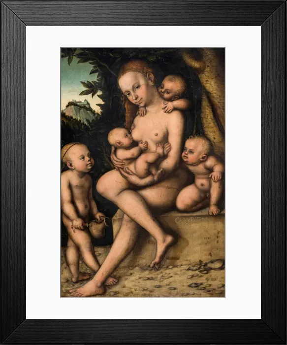 Framed Print : Charity, 1535. Creator: Cranach, Lucas, the Elder (1472-1553) Framed Print : Charity, 1535. Creator: Cranach, Lucas, the Elder (1472-1553)