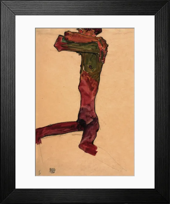Framed Print : Male Nude, 1910. Creator: Schiele, Egon (1890-1918) Framed Print : Male Nude, 1910. Creator: Schiele, Egon (1890-1918)