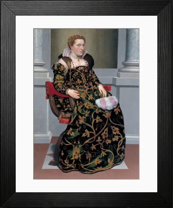 Framed Print : Portrait of Isotta Brembati, ca 1555. Creator: Moroni, Giovan Battista (1520 / 25-1578) Framed Print : Portrait of Isotta Brembati, ca 1555. Creator: Moroni, Giovan Battista (1520 / 25-1578)