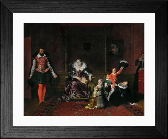 Framed Print : The Spanish ambassador surprises Henri IV playing with his children, 1817. Creator: Ingres Framed Print : The Spanish ambassador surprises Henri IV playing with his children, 1817. Creator: Ingres