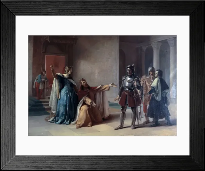 Framed Print : Emperor Frederick Barbarossa and Duke Henry the Lion in Chiavenna, before 1860. Creator: Carcano Framed Print : Emperor Frederick Barbarossa and Duke Henry the Lion in Chiavenna, before 1860. Creator: Carcano