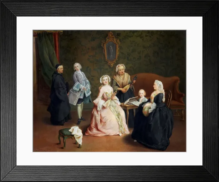 Framed Print : The family concert (Concerto familiare), 1750-1752. Creator: Longhi, Pietro (1701-1785) Framed Print : The family concert (Concerto familiare), 1750-1752. Creator: Longhi, Pietro (1701-1785)