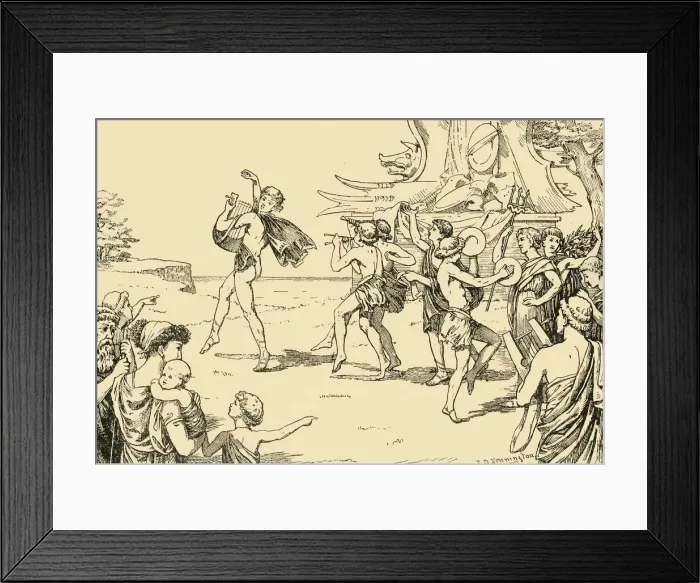 Framed Print : Sophocles Leading the Chorus of Youths, 1890. Creator: Unknown Framed Print : Sophocles Leading the Chorus of Youths, 1890. Creator: Unknown