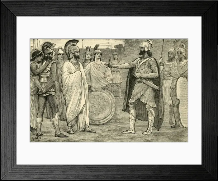 Framed Print : Interview Between Agesilaus and Pharnabazus, 1890. Creator: Unknown Framed Print : Interview Between Agesilaus and Pharnabazus, 1890. Creator: Unknown
