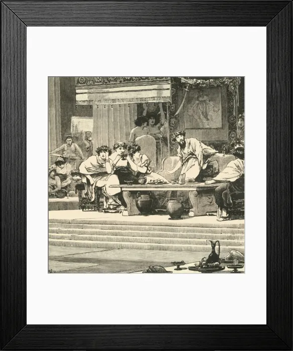 Framed Print : The Banquet of Damocles, 1890. Creator: Unknown Framed Print : The Banquet of Damocles, 1890. Creator: Unknown
