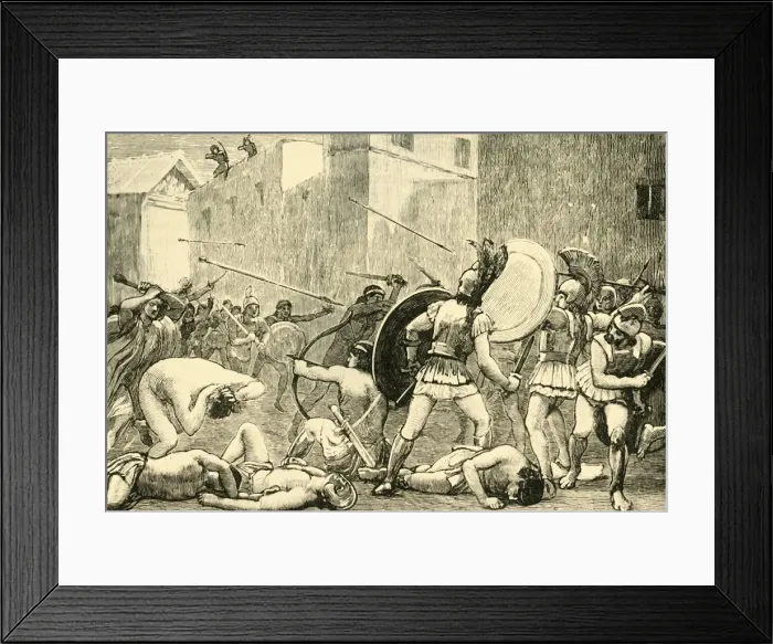 Framed Print : Repulse of Pyrrhus from Sparta, 1890. Creator: Unknown Framed Print : Repulse of Pyrrhus from Sparta, 1890. Creator: Unknown