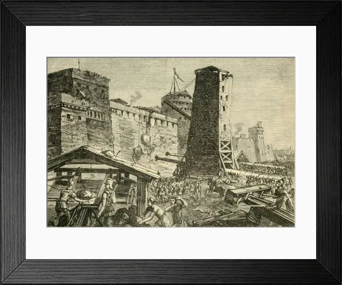 Framed Print : The Attack on Rhodes, 1890. Creator: Unknown