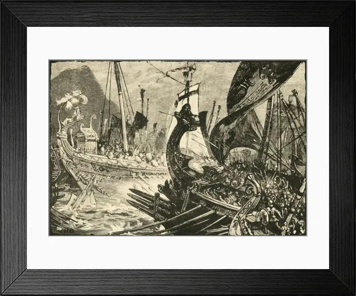 Framed Print : Sea-Fight Between Ptolemy and Demetrius Poliorcetes Off Salamis, 1890. Creator: Unknown Framed Print : Sea-Fight Between Ptolemy and Demetrius Poliorcetes Off Salamis, 1890. Creator: Unknown