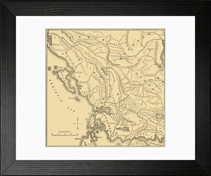 Framed Print : Map of Epirus and Western Greece, 1890. Creator: Unknown Framed Print : Map of Epirus and Western Greece, 1890. Creator: Unknown