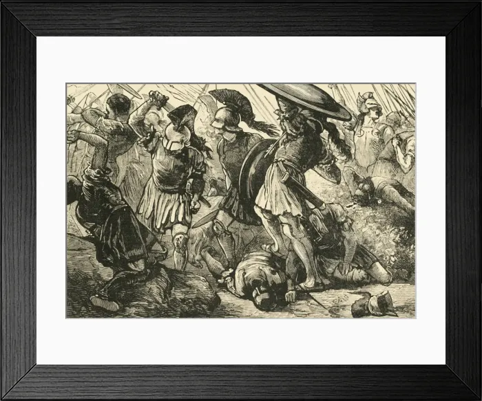 Framed Print : The Thebans and Macedonians at Chaeronea, 1890. Creator: Unknown Framed Print : The Thebans and Macedonians at Chaeronea, 1890. Creator: Unknown