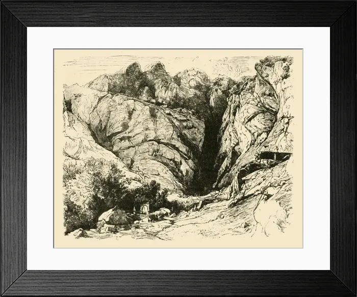 Framed Print : The Ravine at Delphi (Scene of the Repulse of the Gauls. ), 1890. Creator: Unknown Framed Print : The Ravine at Delphi (Scene of the Repulse of the Gauls. ), 1890. Creator: Unknown