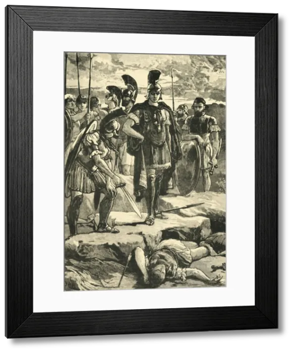 Framed Print : Alexander and the Body of Darius, 1890. Creator: Unknown Framed Print : Alexander and the Body of Darius, 1890. Creator: Unknown