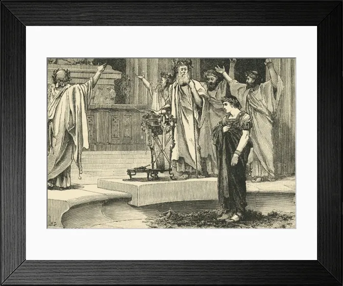Framed Print : Alexander at the Temple of Jupiter Ammon, 1890. Creator: Unknown Framed Print : Alexander at the Temple of Jupiter Ammon, 1890. Creator: Unknown