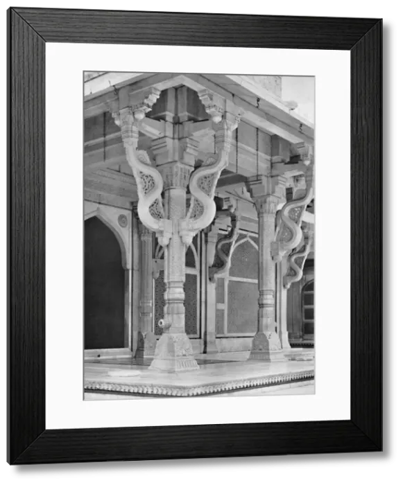 Framed Print : Fatehpur Sikri. Pillars on front of Tomb of Sheik Salem Christi, c1910. Creator: Unknown Framed Print : Fatehpur Sikri. Pillars on front of Tomb of Sheik Salem Christi, c1910. Creator: Unknown