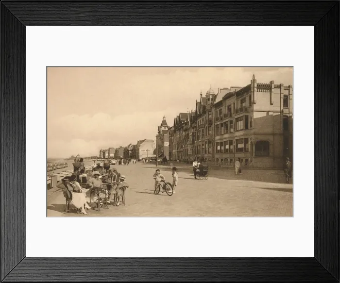 Framed Print : La Digue, (The Promenade), c1900. Creator: Unknown Framed Print : La Digue, (The Promenade), c1900. Creator: Unknown