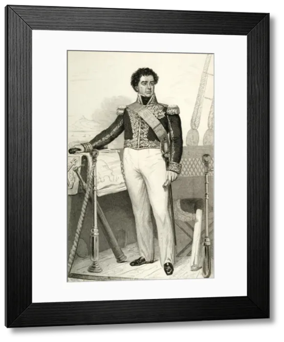 Framed Print : Guy-Victor Duperre, 1804, (1839). Creator: Julien Leopold Boilly Framed Print : Guy-Victor Duperre, 1804, (1839). Creator: Julien Leopold Boilly