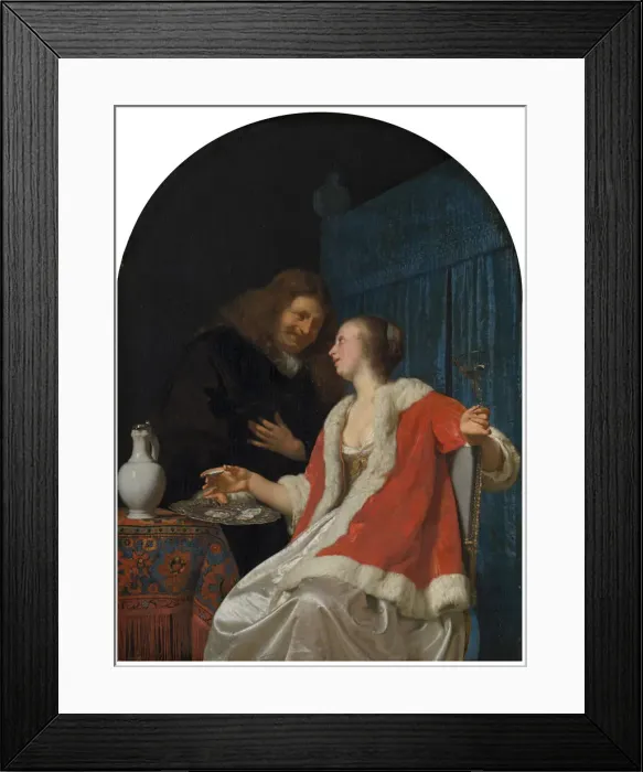 Framed Print : The Oyster Meal, 1661. Creator: Mieris, Frans van, the Elder (1635-1681) Framed Print : The Oyster Meal, 1661. Creator: Mieris, Frans van, the Elder (1635-1681)