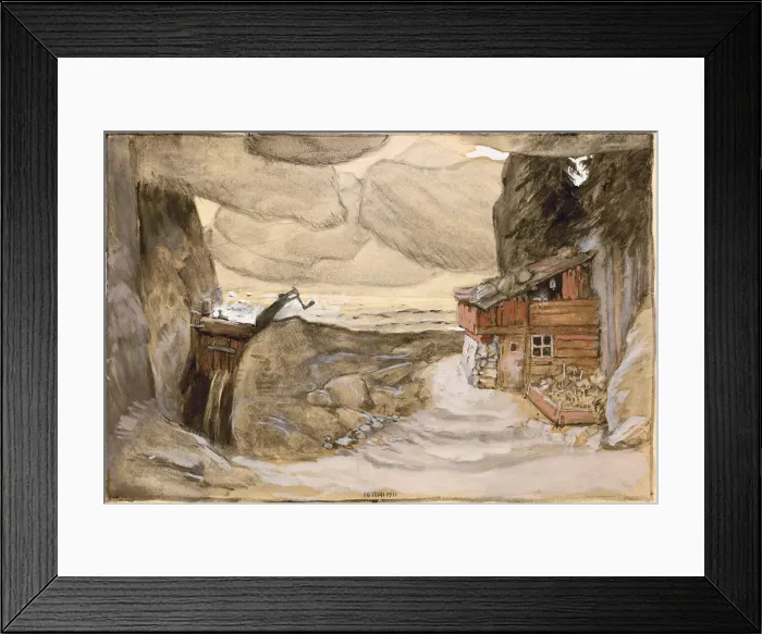 Framed Print : Stage design for the opera Der Bergsee by Julius Bittner, 1910-1911. Creator: Moser Framed Print : Stage design for the opera Der Bergsee by Julius Bittner, 1910-1911. Creator: Moser