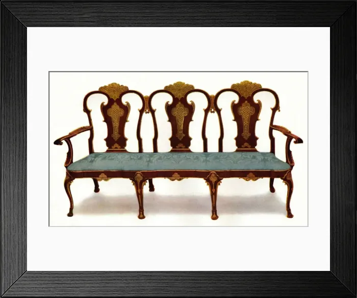 Framed Print : Settee of Walnut and Gesso, (1930). Creator: Unknown Framed Print : Settee of Walnut and Gesso, (1930). Creator: Unknown