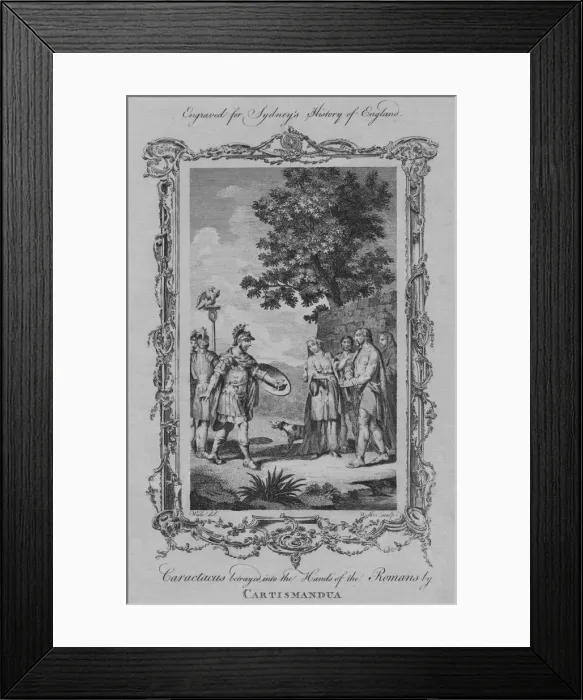 Framed Print : Caractacus betrayed into the Hands of the Romans by Cartismandua, 1773. Creator: William Walker Framed Print : Caractacus betrayed into the Hands of the Romans by Cartismandua, 1773. Creator: William Walker