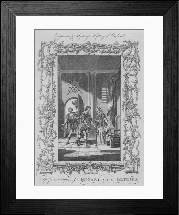 Framed Print : The first interview of Edgar and Elfrida, 1773. Creator: Rennoldson Framed Print : The first interview of Edgar and Elfrida, 1773. Creator: Rennoldson